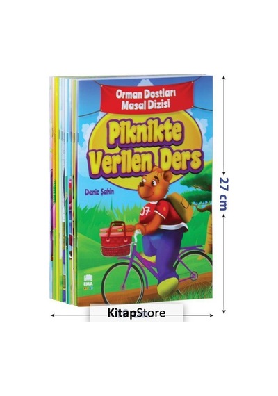 Orman Dostları Masal Dizisi Seti - Piknikte Verilen Ders - 10 Kitap Takım - Deniz Şahin - Ema Çocuk