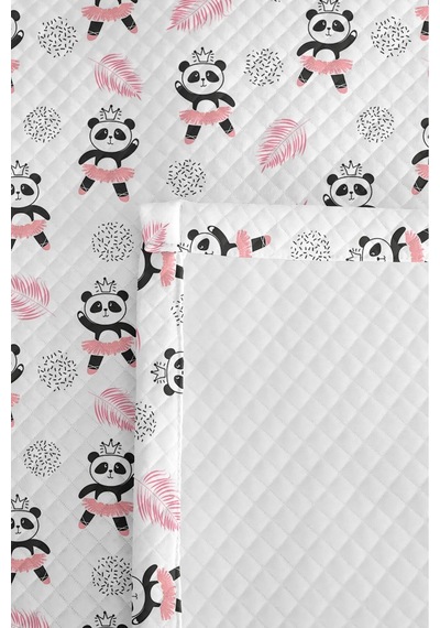 Evimde Bambaşka Panda Pembe Kız Çocuk Pike Takımı - Pastel Siyah Bebek Odası Mevsimlik Yatak Örtüsü - 160x220 CM Evimde Bambaşka Panda Pembe Kız Çocuk Pike Takımı - Pastel Siyah Bebek Odası Mevsimlik Yatak Örtüsü - 160x220 CM