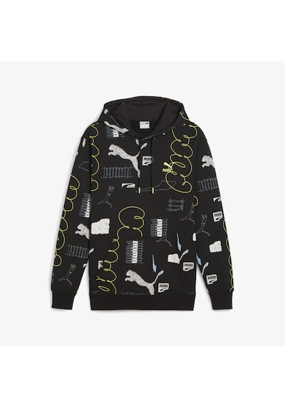 Puma Brand Love Erkek Siyah Hoodie Düz 624300