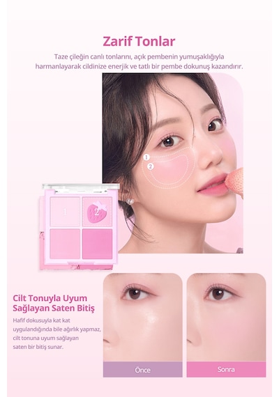 Dasique Karıştırılabilir Renk Tonlarına Sahip 4lü Allık Blending Mood Cheek 06 Berry Smoothie 06 Berry Smoothie