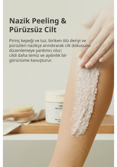 Midha Rice Salt Tuz ve Pirinç İçeren Arındırıcı Vücut Peeling 350 ML