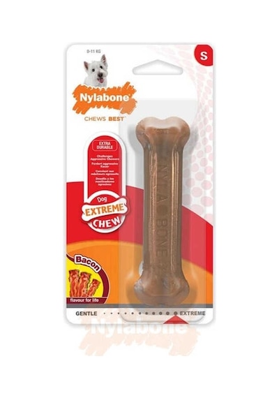 Nylabone Ec Domuz Pastırması Aromalı Köpek Çiğneme Kemiği S