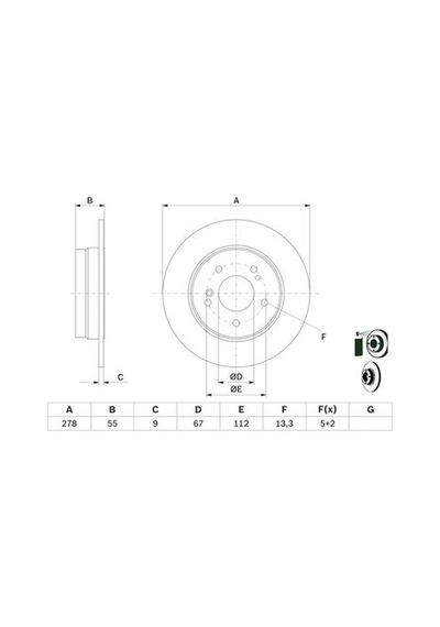 Mercedes E Serisi 210 E300d 3.0 1995-1997 Bosch Arka Disk 278mm 2 Adet