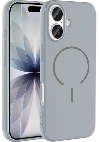 Apple Uyumlu iPad iPhone 17 Kılıf M-safe Şarj Özellikli Zore Meta Kapak Titanyum-Gri