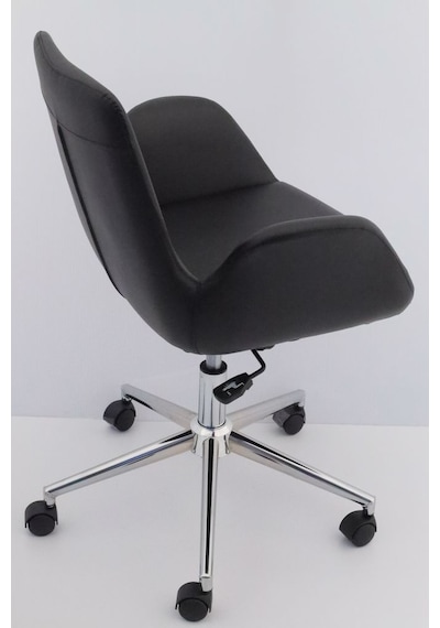 Hava Siyah Deri Ofis Çalışma Koltuğu