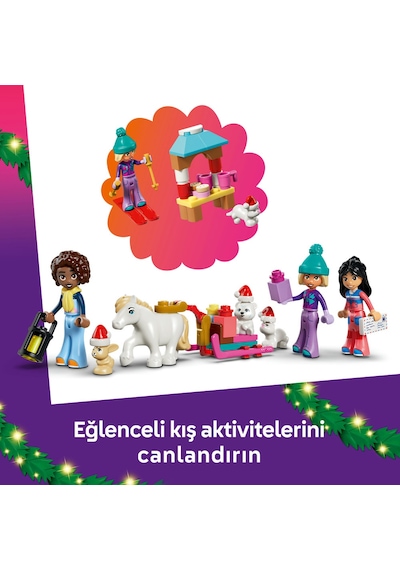 LEGO® Friends 2026 Yılbaşı Takvimi 42698 - 6 Yaş ve Üzeri Çocuklar için 3 Mini Bebek İçeren Oyuncak Yapım Seti (211 Parça)