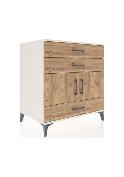 Kronos Şifonyer Tek Raflı 3 Çekmeceli 2 Kapaklı 88x59x96 Aytaşı-çam Aytası