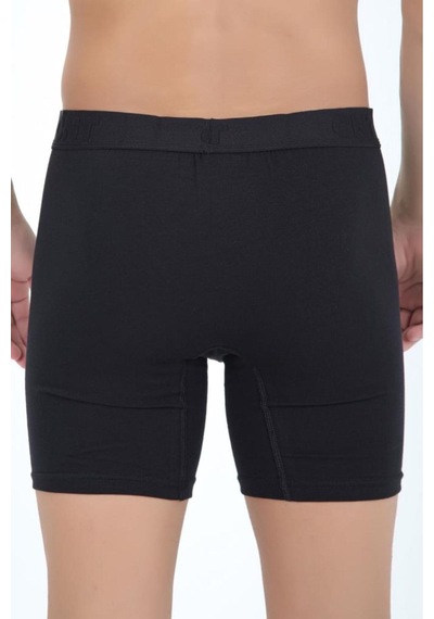 Cnt Erkek Uzun Paça Likralı 3'lü Boxer Premium Paket Gümüş Boxer Siyah Siyah