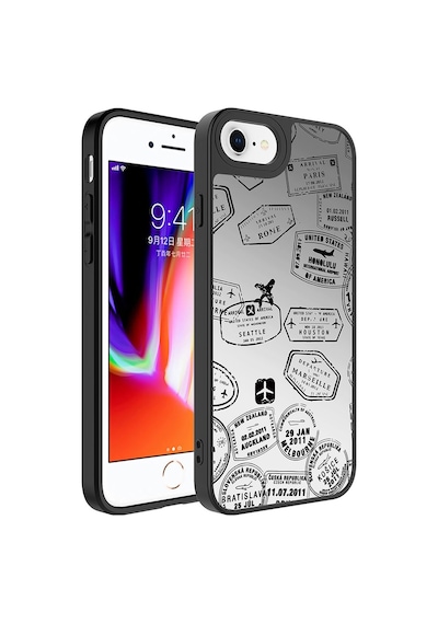 Goocamp Apple iPhone Uyumlu 7 Plus Kılıf Aynalı Desenli Kamera Korumalı Parlak Mirror Kapak - Sey Seyahat