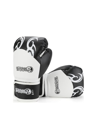 Titan Sport Siyah Beyaz İşlemeli Model-2 Boks Eldiveni Çok Renkli