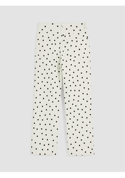 Lcw Modest Ekru Puantiyeli Straight Fit Kadın Jean Pantolon