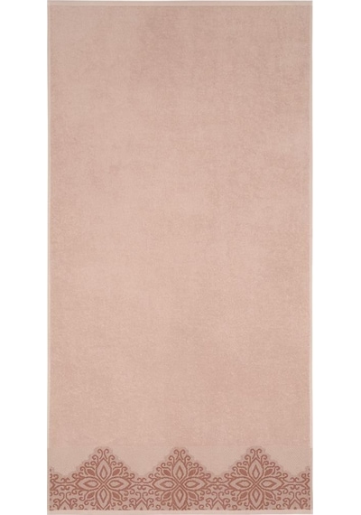 Pamuk Tekli Havlu Jakarlı Karna Home Klover - 70 X 140 Somon