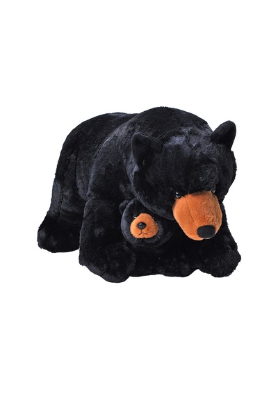 Wild Republic Jumbo Boy Yavrulu Siyah Boz Ayı 76 Cm 24104 Çok Renkli