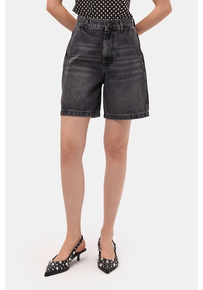 it's basic Kadın Koyu Füme 2s6-1 Skater Midi Boy Bermuda Denim Şort Çok Renkli