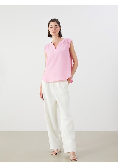 Lcwaıkıkı Classic Pembe Kaçık Yaka Bluz