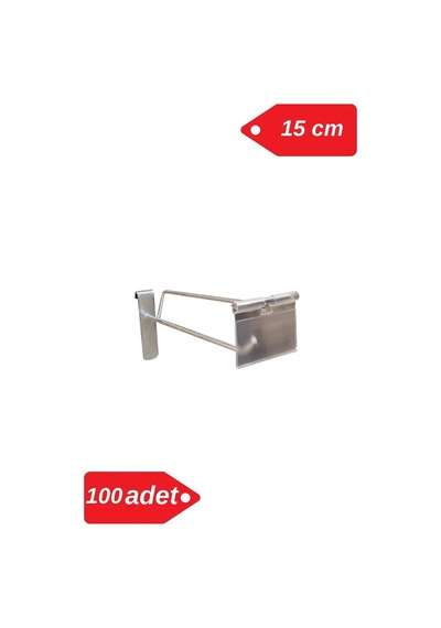 15 Cm - 100 Adet Galvaniz Etiketli Tel Pano Kancası Raf Askısı Galvaniz