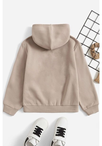 Uyguntarz Papatya Kelebek Baskılı Erkek - Kız Çocuk Rahat Kalıp Sweatshirt Bej Uyguntarz Papatya Kelebek Baskılı Erkek - Kız Çocuk Rahat Kalıp Sweatshirt Bej