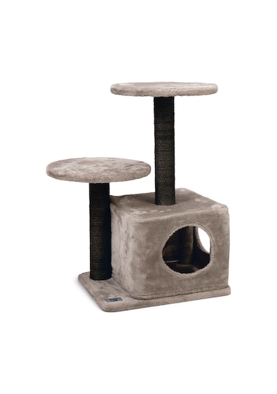 Karlıe Katlı Kedi Evi Ve Tırmala Tahtası Gri 45x35x70 N708