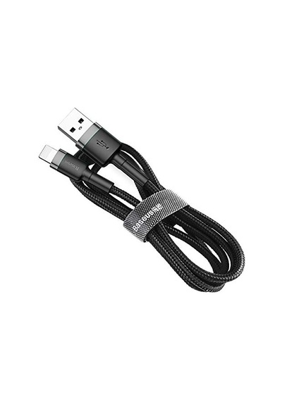 Cafule Serisi, 2.4 A Usb-a & Lightning Şarj Kablosu & Data Aktarım Kablosu, 1 Metre, Gri - Siyah Diğer