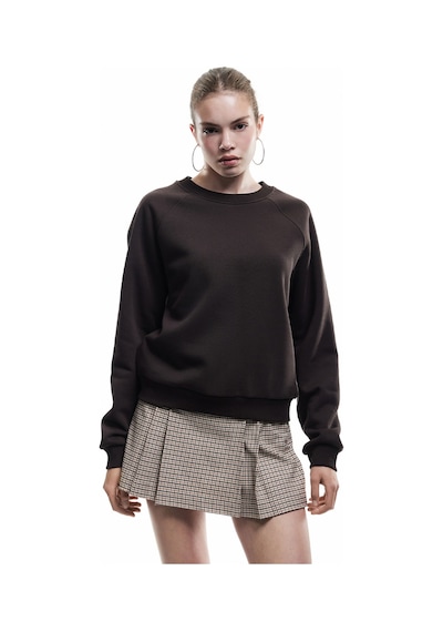 Koton Kadın Şardonlu Oversize Sweatshirt Kahverengi