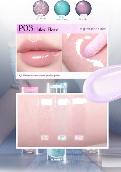 Lila Simli Dudak Dolgunlaştırıcı Gloss Perıpera Ink Glasting Lip Gloss P03 LFlare P03 LFlare