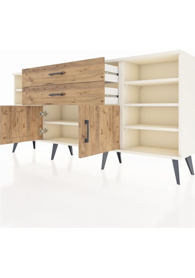 Arges Konsol 7 Raflı 2 Çekmeceli 2 Kapaklı 176x30x83 Aytaşı-çam/çam Çam/çam Arges Konsol 7 Raflı 2 Çekmeceli 2 Kapaklı 176x30x83 Aytaşı-çam/çam Çam/çam