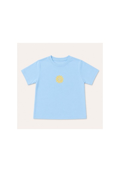Tuffy Kids Kız Çocuk Güneş Baskılı Kısa Kollu Tişört mavi