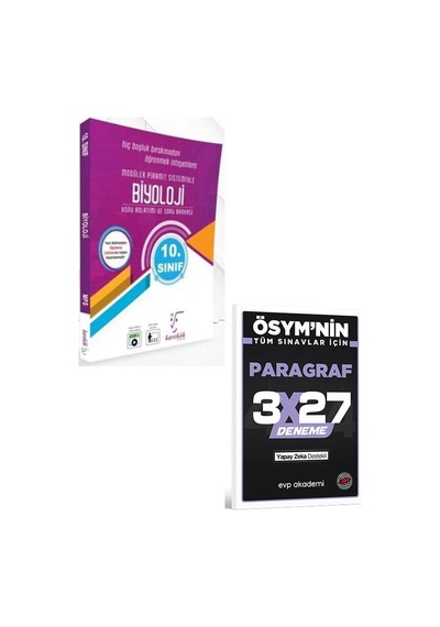 Karekök 2027 10. Sınıf Biyoloji Mps Konu Anlatımı Ve Soru Bankası+evp Akademi 3x27 Paragraf Deneme