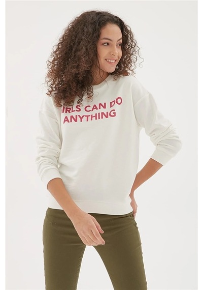 Fashion Frends 22k0842k1 Kadın Sweat Ekru