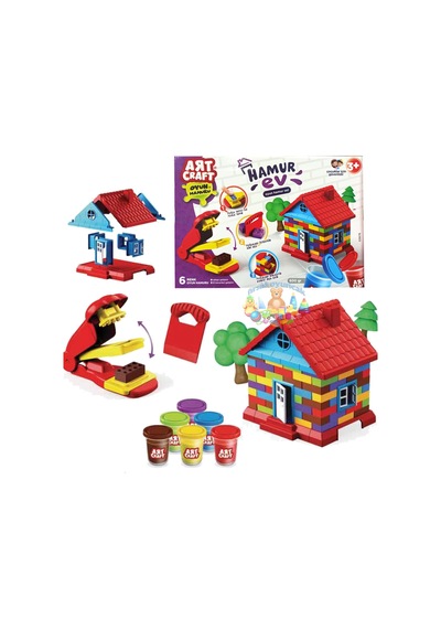 Oyun Hamuru Ev Set Oyuncak İnşaat Serisi 840 Gr Hamur Şekiller