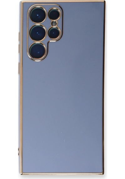 Newface - 719 - Samsung Galaxy S22 Ultra Kılıf Volet Silikon - Csmo-tex - - Mavi