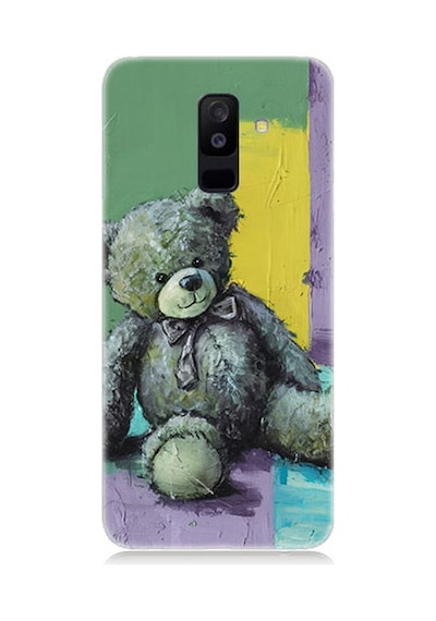 Samsung Galaxy A6 Plus Uyumlu Soyut Renkli Oyuncak Ayı Desenli Silikon Kılıf Çok Renkli