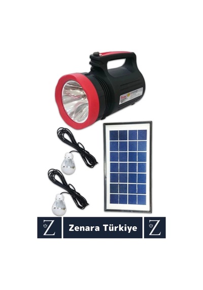Kamp Avcı Deprem Solar Güneş Enerjili Uzun Çalışma Süreli Güçlü Beyaz Işık Şarjlı Fener Işıldak Çok Renkli