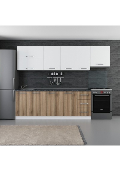 Minar 280 Cm Mutfak Dolabı Beyaz Dore 280-D7 Beyaz