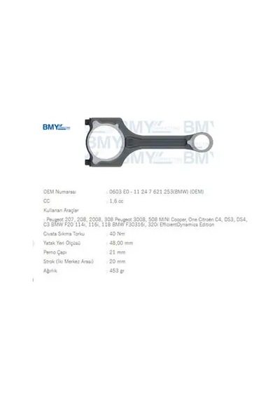 Piston Kolu 208-2008-308-3008-508-mini-c4-ds4 Ep6