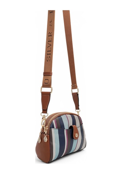 Silver & Polo Silver Polo Mix - Taba Ekose Kadın Çapraz Çanta Sp1144