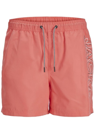 Jack & Jones Jpstfıjı Logo Erkek Hot Coral Deniz Şortu 12253118 Çok Renkli