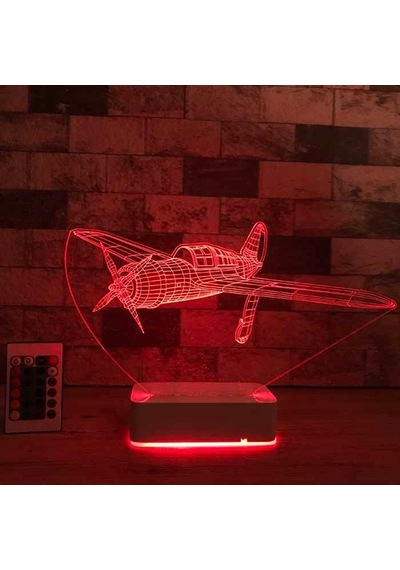 Özel Tasarım Pırpır Uçak 3D Led Lamba