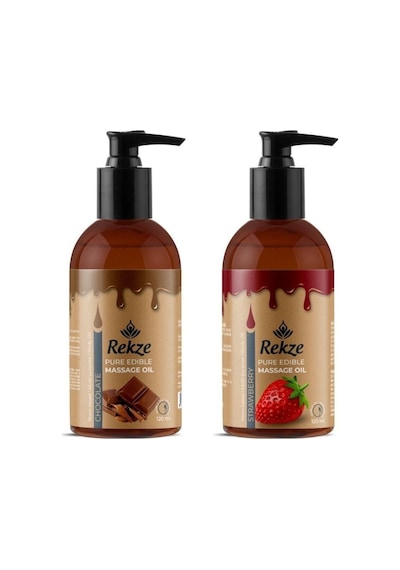 Çikolatalı Ve Çilekli Aromalı Kokulu Rahatlatıcılı Vücut Masaj Yağları 2 Adet 120 Ml Karışık