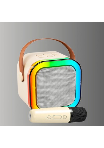 Bluetooth Karaoke Mikrofon Hoparlör Seti 6 Saat Kullanım Süreli Kablosuz Müzik Eğlence Seti