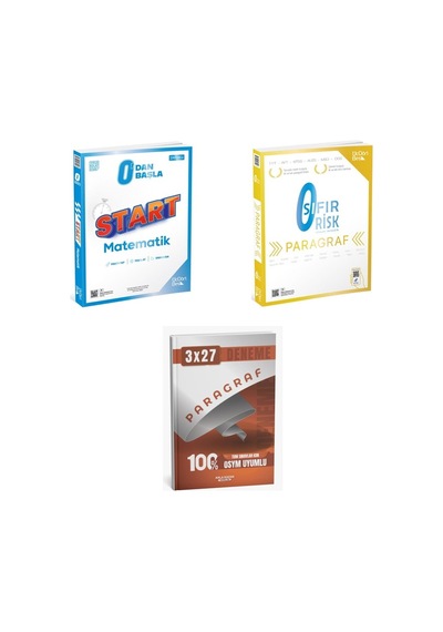 2027 2027 Tyt Üçdörtbeş Sıfırdan Başla Start Matematik + Paragraf Sıfır Risk + Anla Kazan Paragraf Deneme 3'lü Set
