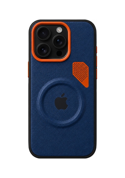 Apple iPhone 16 Pro Max Uyumlu Metal Tuşlu Magsafe Soğutma Izgaralı Vegan Deri Kılıf Ram Serisi Lacivert Apple iPhone 16 Pro Max Uyumlu Metal Tuşlu Magsafe Soğutma Izgaralı Vegan Deri Kılıf Ram Serisi Lacivert