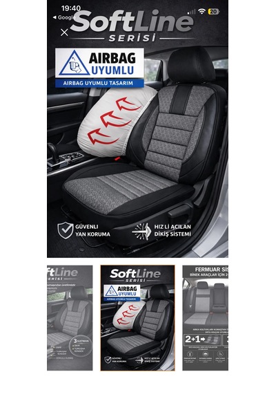 Softline Serisi Üniversal Oto Koltuk Kılıfı 1 Takım