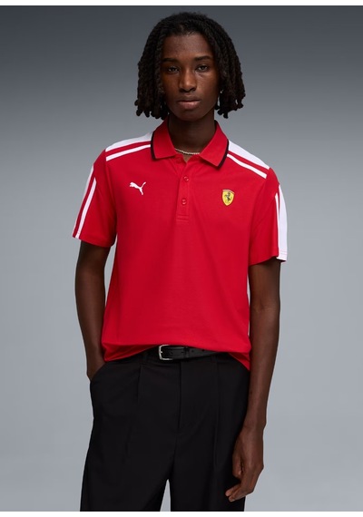 Puma Ferrari Mt7 Polo 635831-02 Tişört Erkek T-shirt Kırmızı