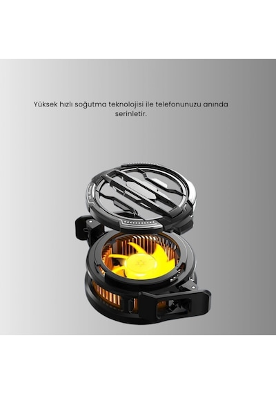 15w Yarı İletken Çipli Telefon Soğutucu 7 Kanatlı Fanlı Taşınabilir Mobil Oyun Soğutucu