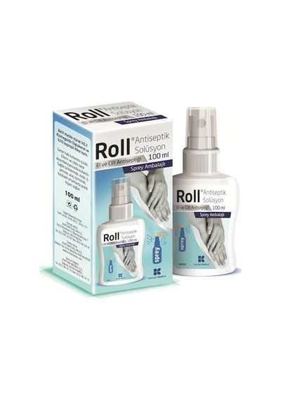 Roll Solüsyon Spreyi El Ve Cilt Dezenfektanı 100 Ml 2 Adet + 50 Adet Roll Maske 2 Paket