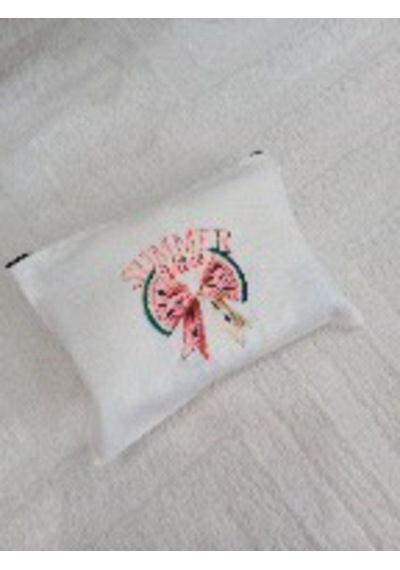 Wisheratelier Yaz Temalı Eğlenceli Bez Clutch El Çantası Çok renkli