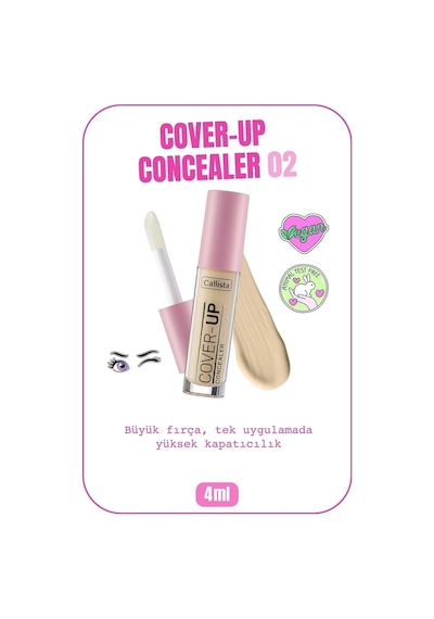 Callista Cover Up Concealer Yoğun Kapatıcı Göz Altı Kapatıcısı - 02 Beige