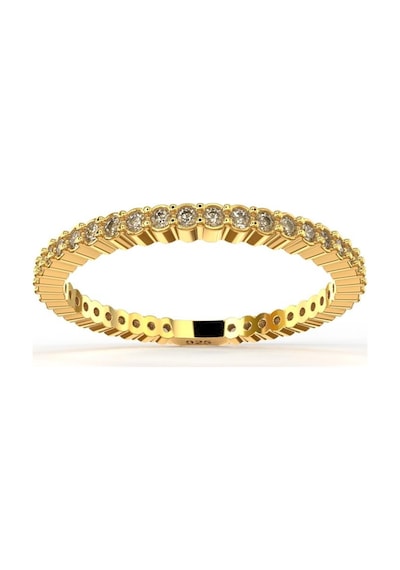 Zirkon Taşlı Gold Minimal Tamtur Gümüş Yüzük