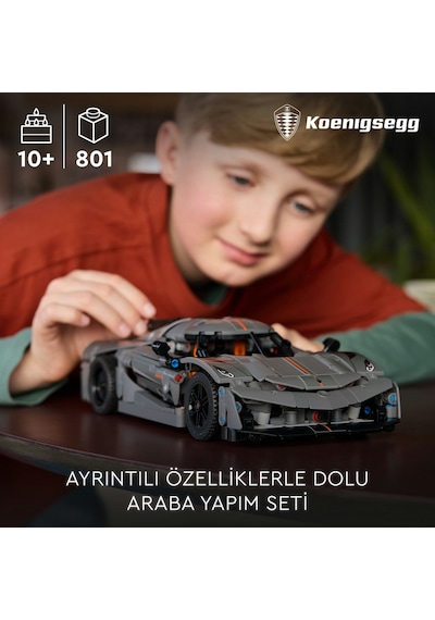 LEGO® Technic 42173 Koenigsegg Jesko Absolut Gri Hiper Araba
